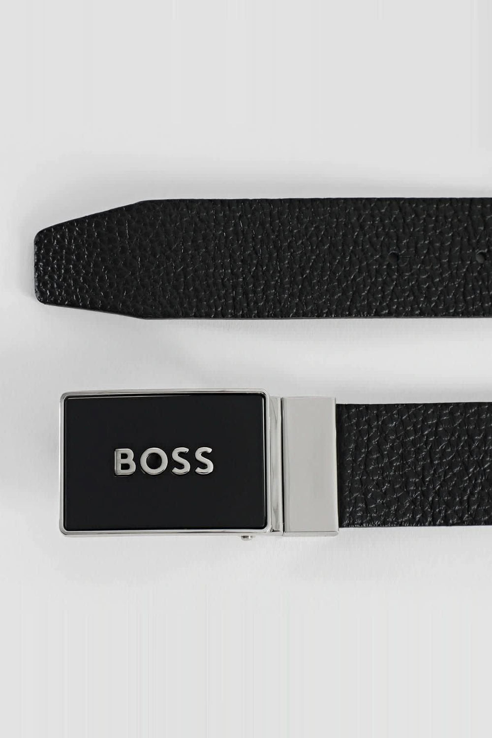 Men's plaque-buckle belt with logo, Hugo Boss