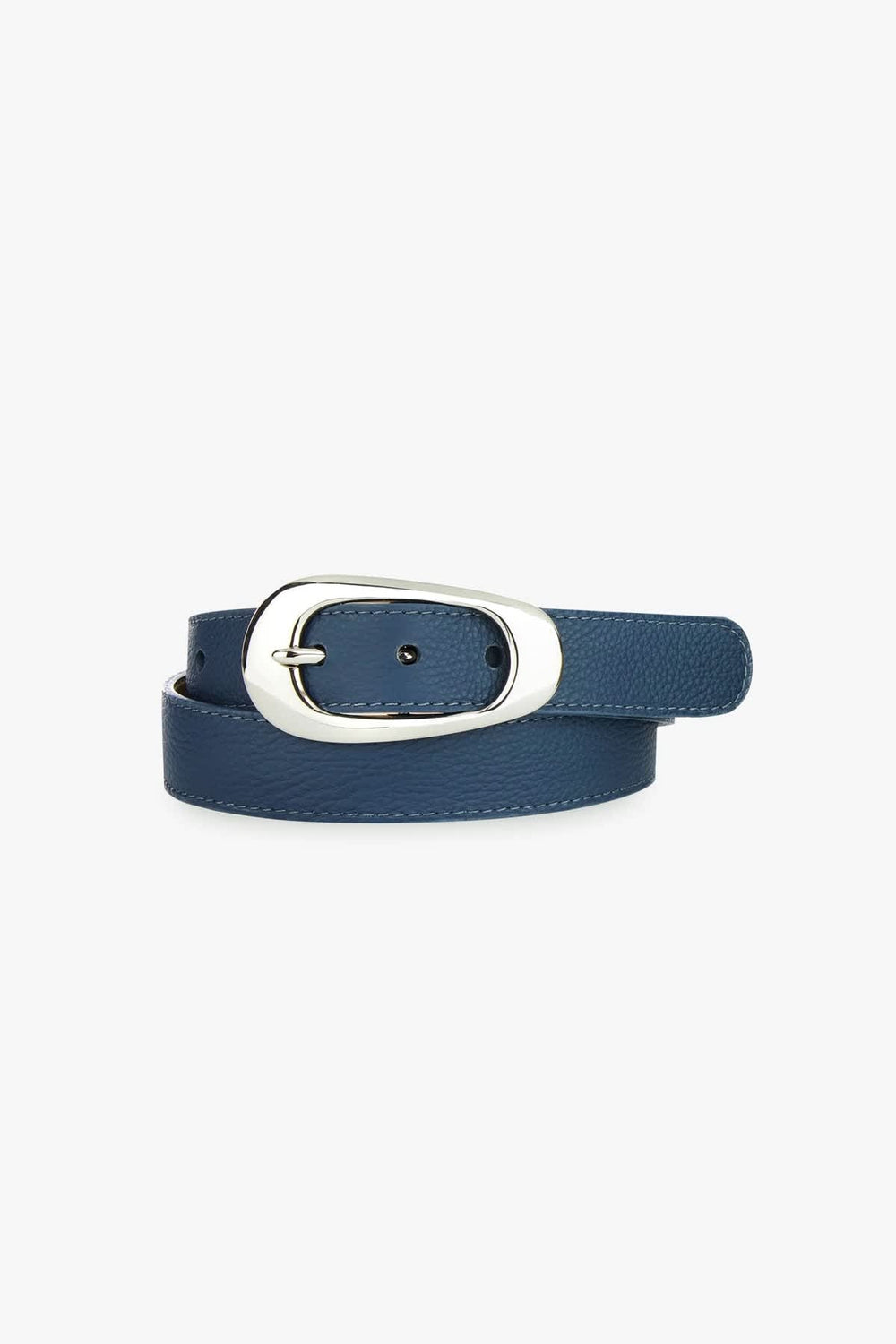 Vue détaillée ceinture Zya boucle ovale Brave Leather marron avec motif floral - Valérie Simon