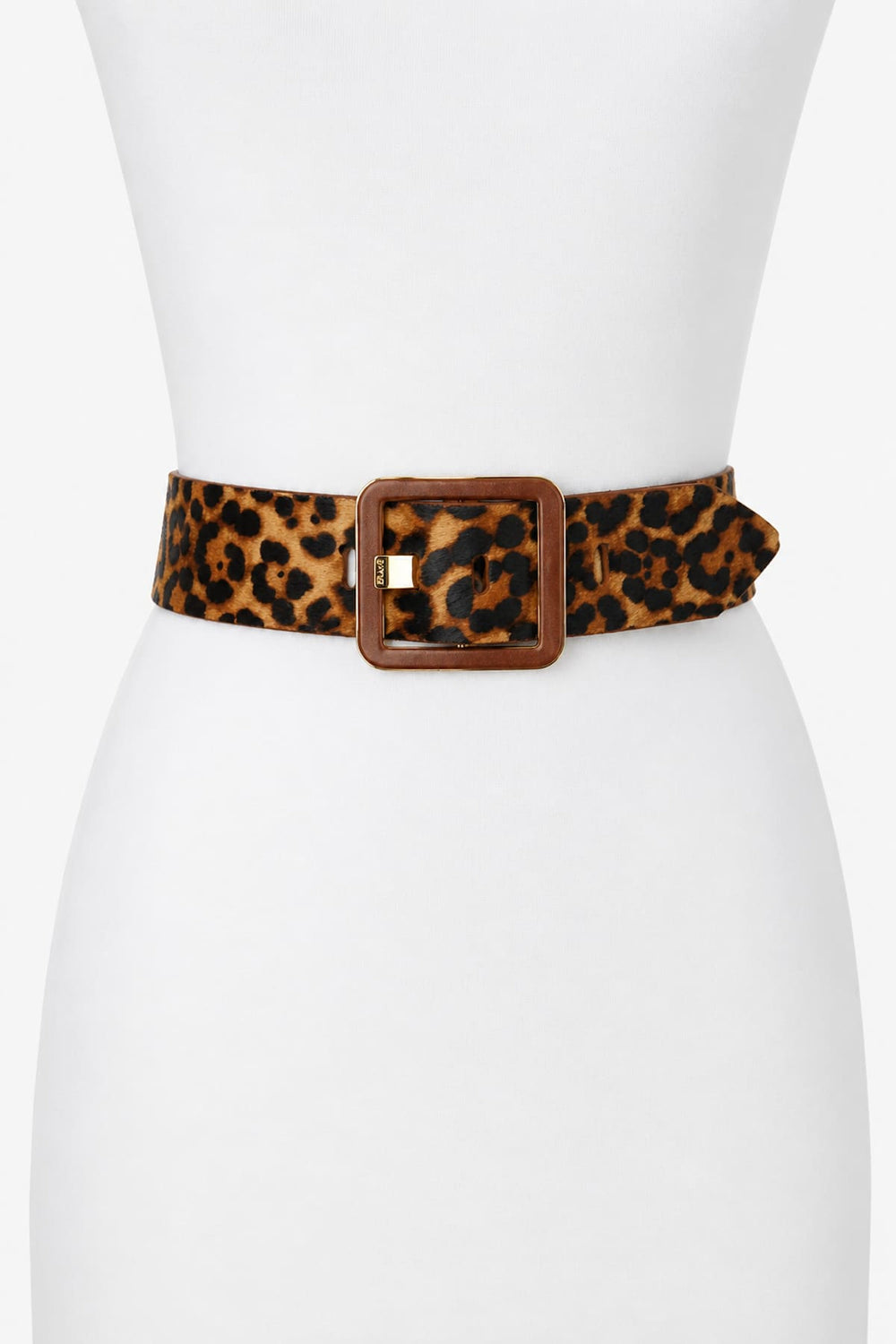 Vue de détail ceinture léopard Brave Leather boucle carrée pour femme - Valérie Simon