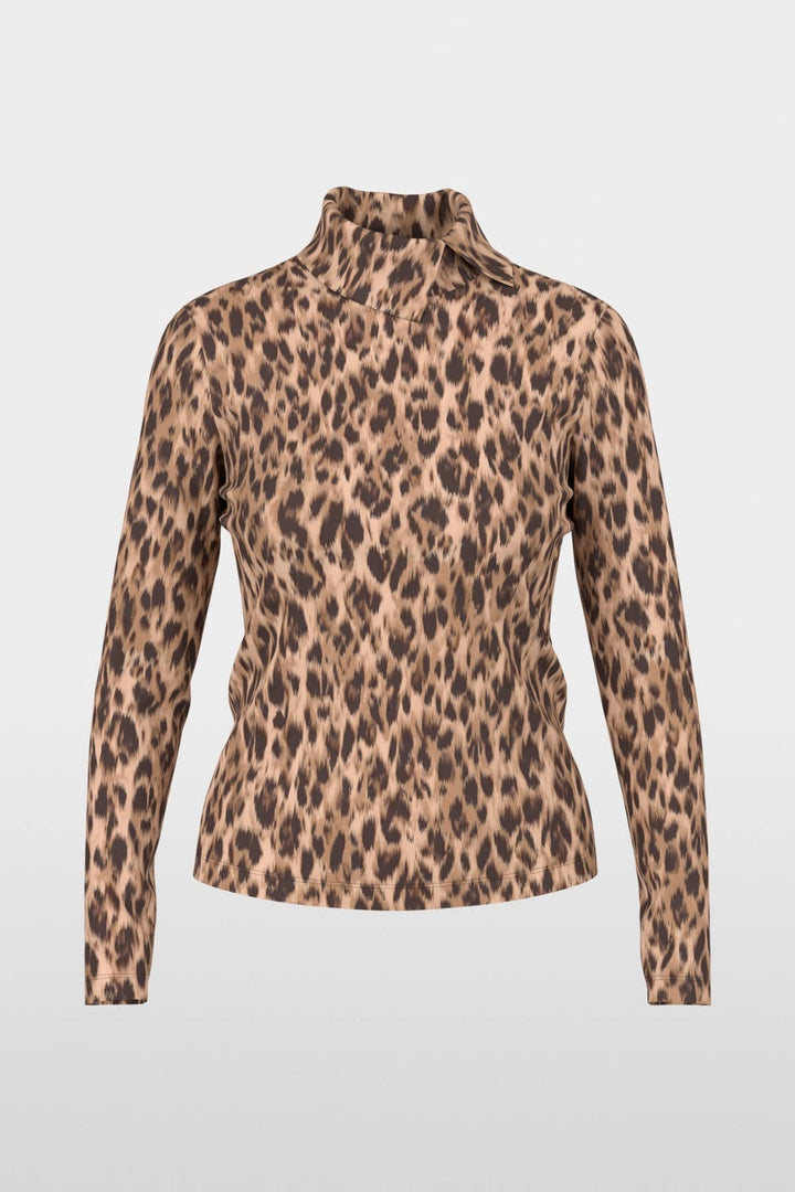 Chandail à col roulé imprimé léopard vue de face pour femme Marc Cain