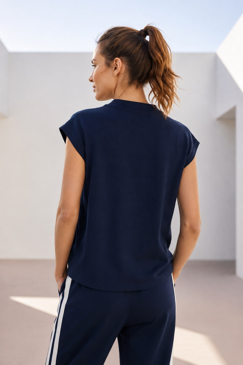 Women's Kennys Short-Sleeve Shirt with Shiny Details (Front View)