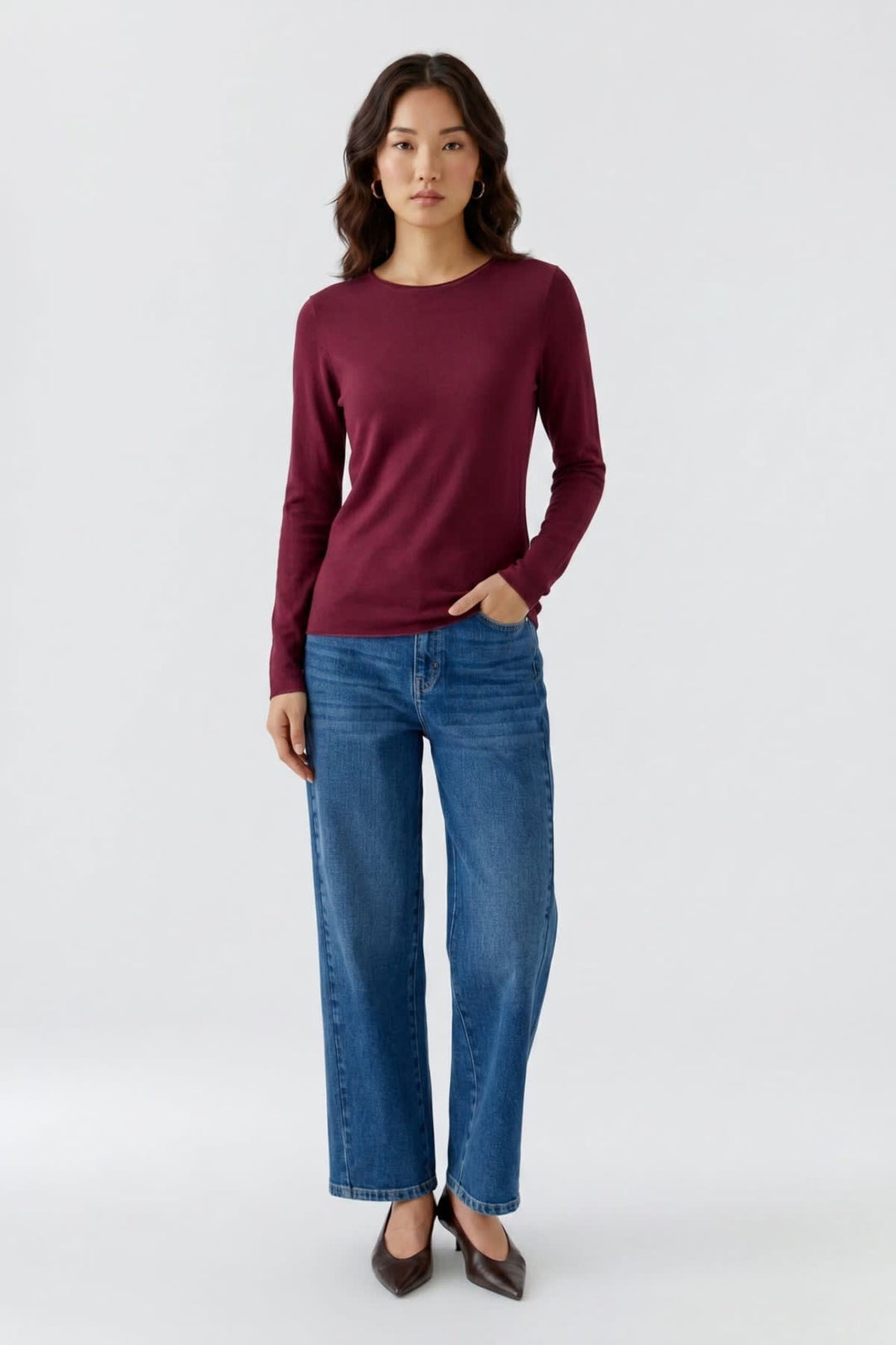 Chandail à manches longues en modal pour femme Oui