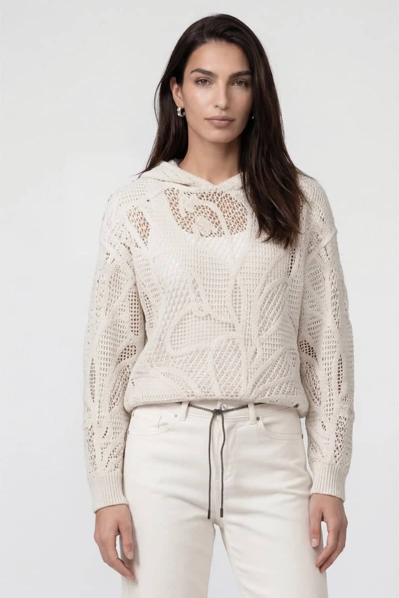 Chandail ajouré à capuchon pour femme Monari