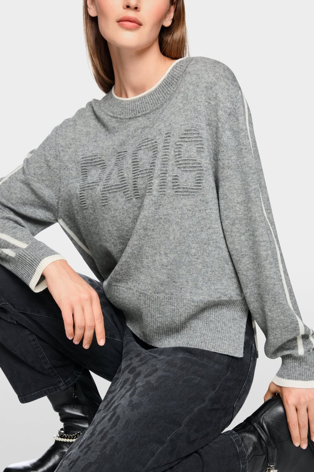Women's sweater with Paris lettering, Marc Cain