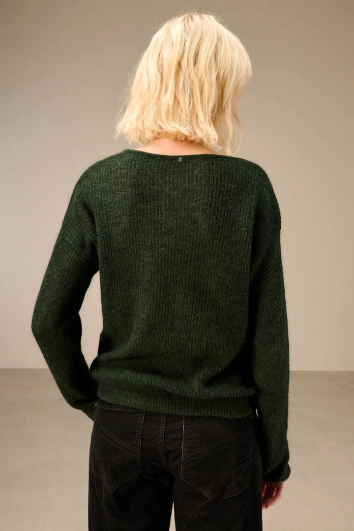 Nile V-neck knit sweater for women