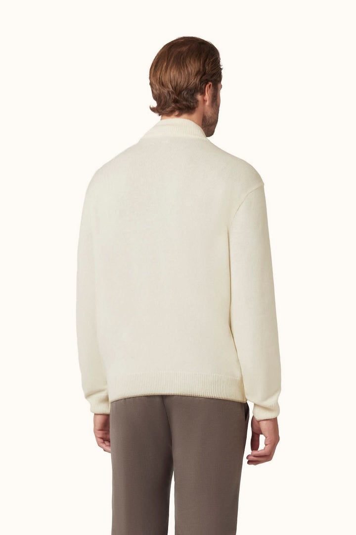 Chandail en tricot à col montant zippé pour homme Paul and Shark