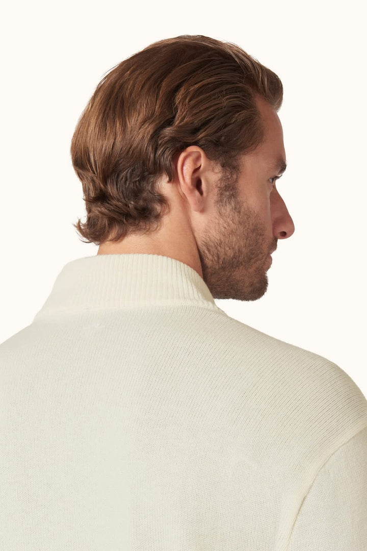 Chandail en tricot à col montant zippé pour homme Paul and Shark