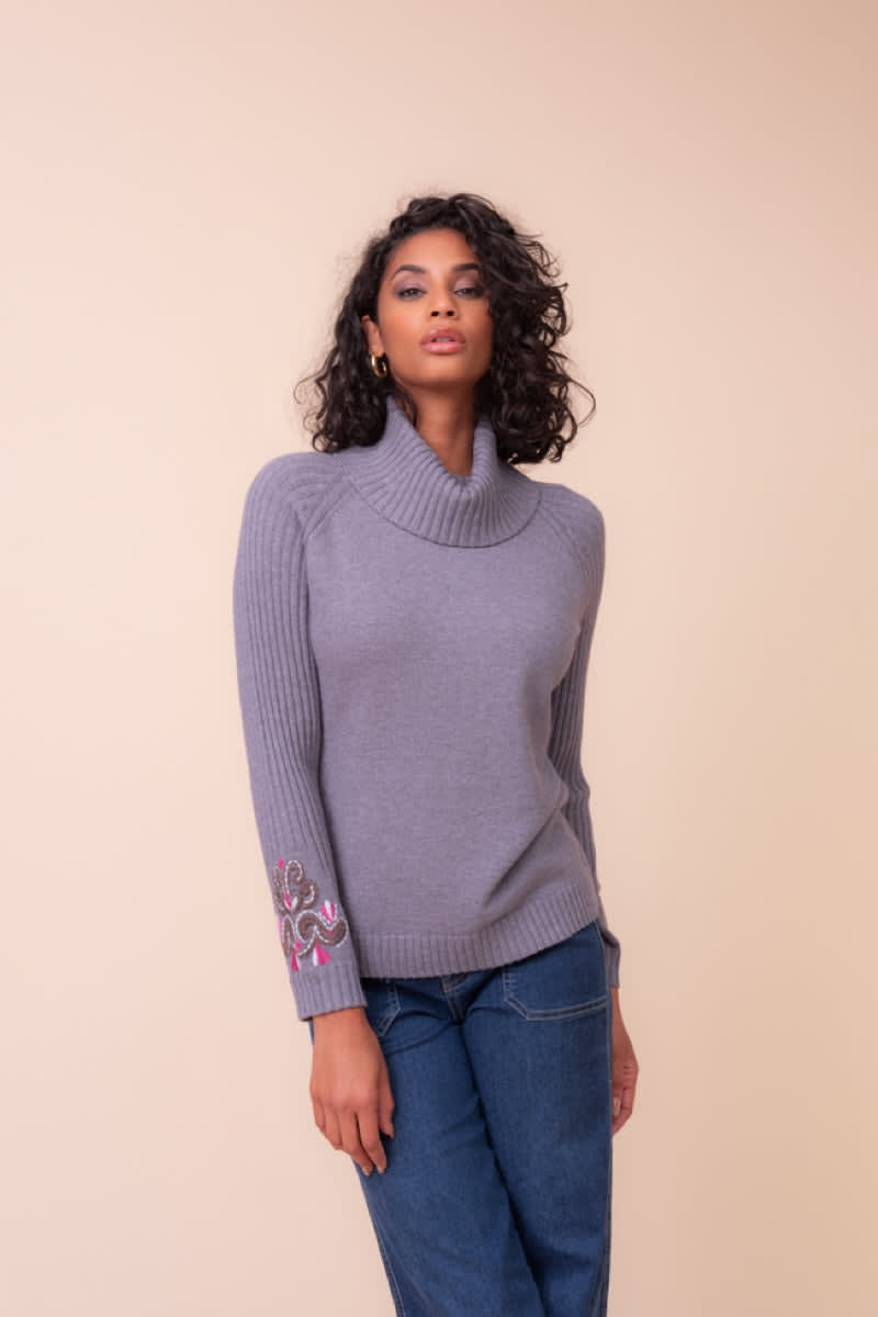 Chandail en tricot à col roulé pour femme Alison Sheri