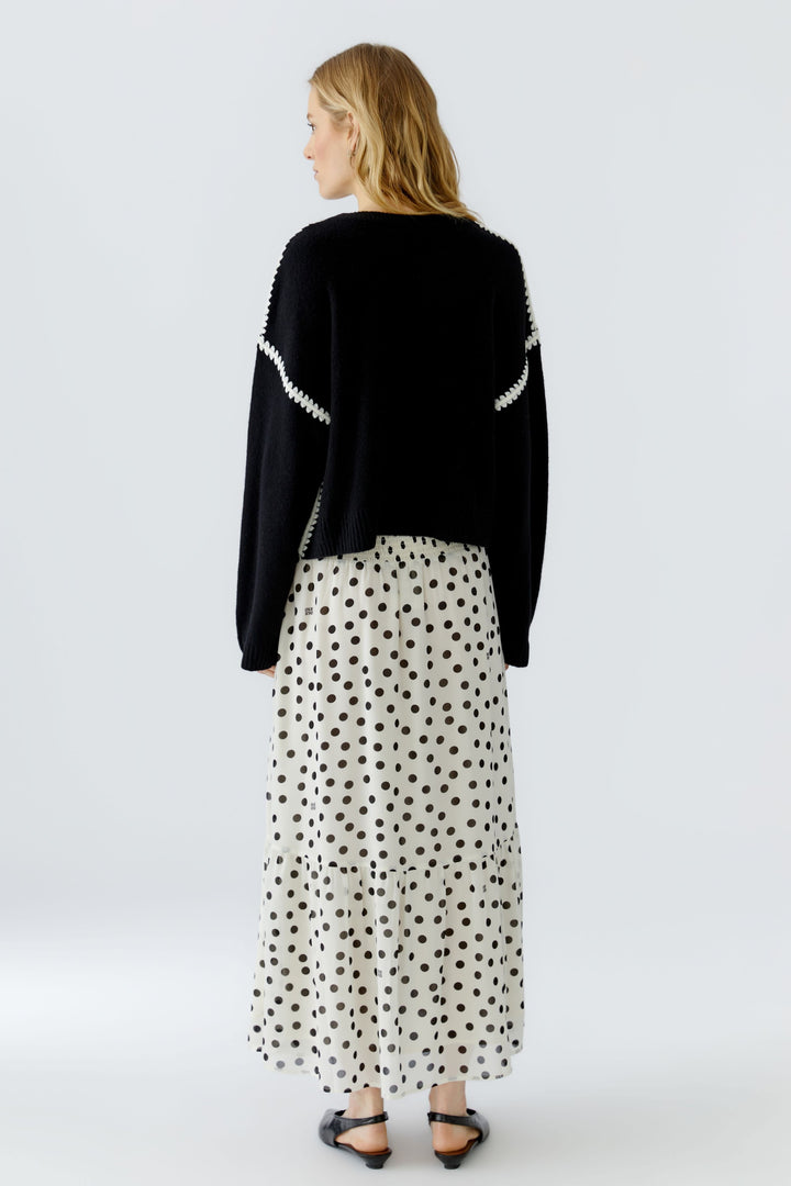 Chandail en tricot à coutures contrastantes pour femme Oui