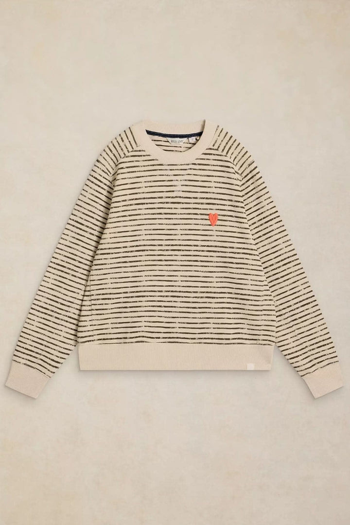 Chandail rayé à cœur brodé pour femme White Stuff