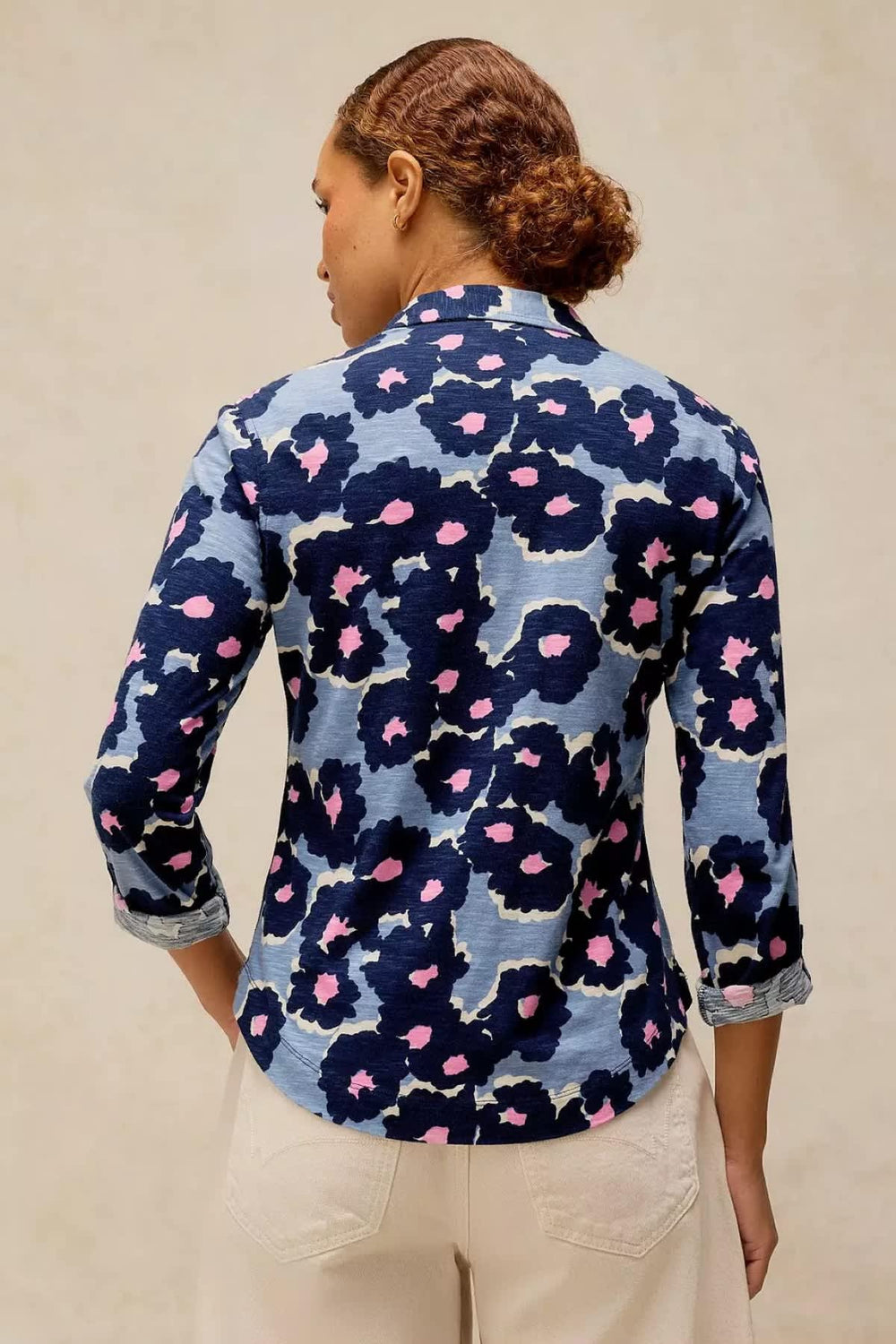 Front view of women's floral print shirt White Stuff