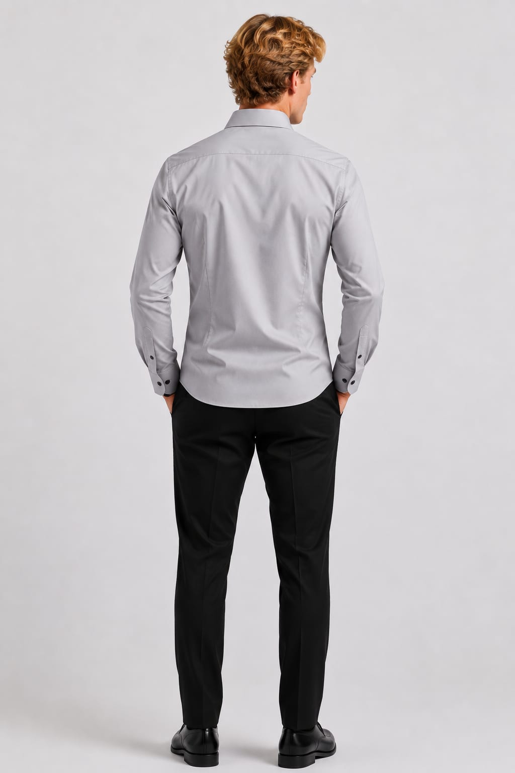 Vue de face chemise sport contrastante MR.SMITH pour homme blanc - Valérie Simon