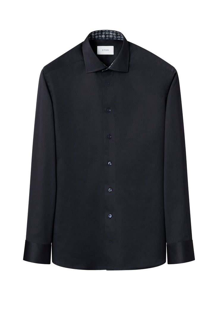 Vue de face chemise blanche Eton pour homme avec boutons en nacre - Valérie Simon