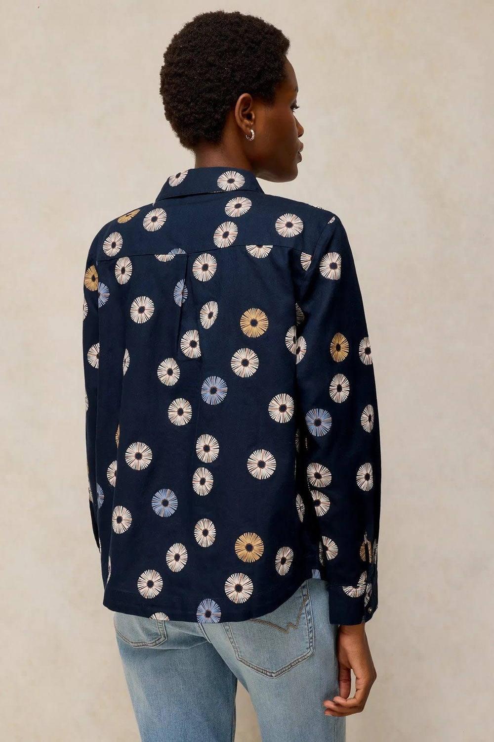 Women’s Libby shirt with graphic floral print, front view White Stuff
