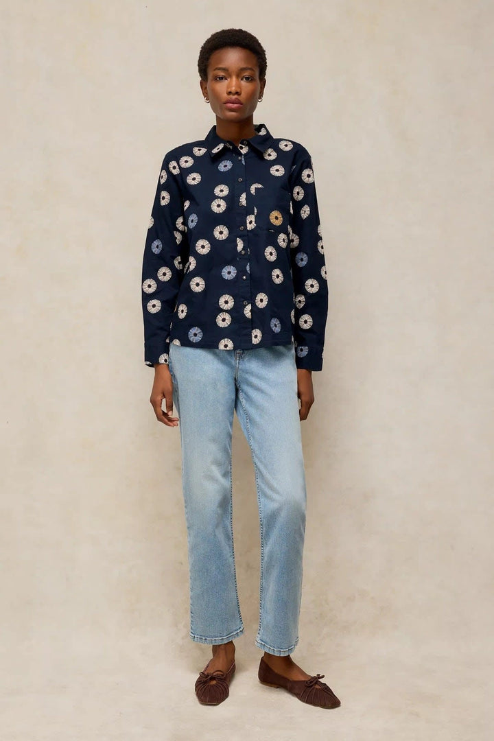 Women’s Libby shirt with graphic floral print, front view White Stuff