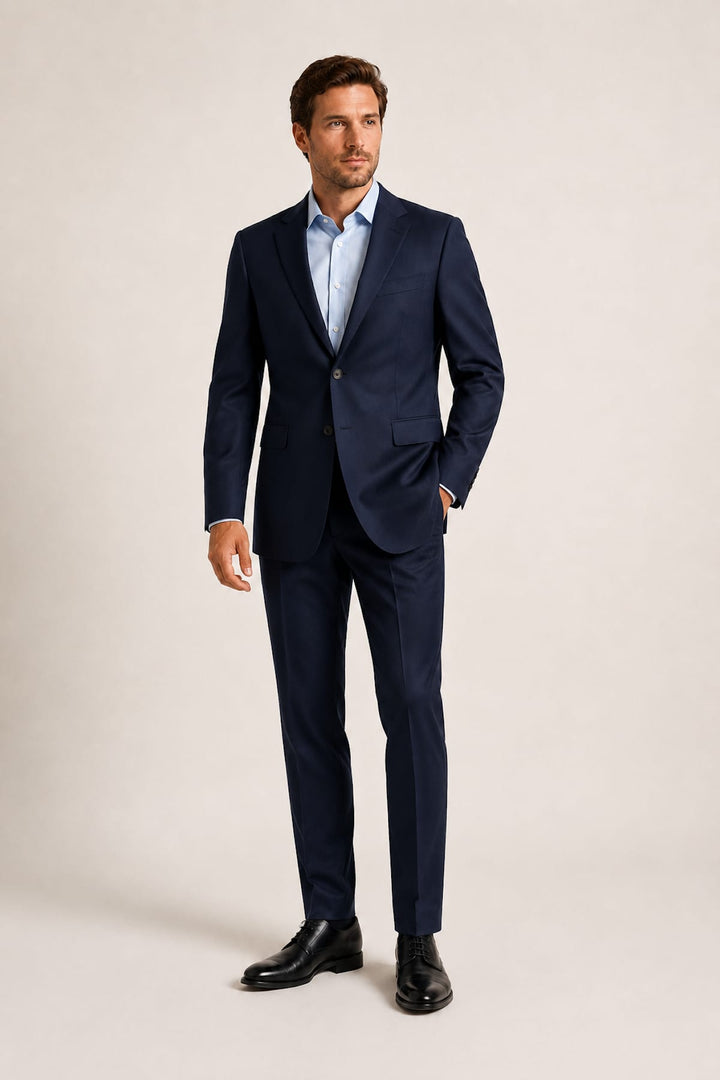 Vue de face complet moderne en laine gris pour homme ATELIER - Valérie Simon