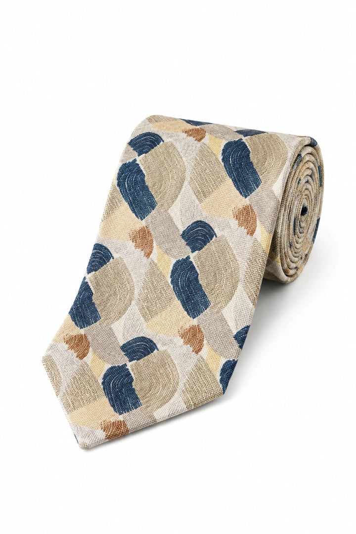 Close-up of a colorful geometric-patterned Eton men&