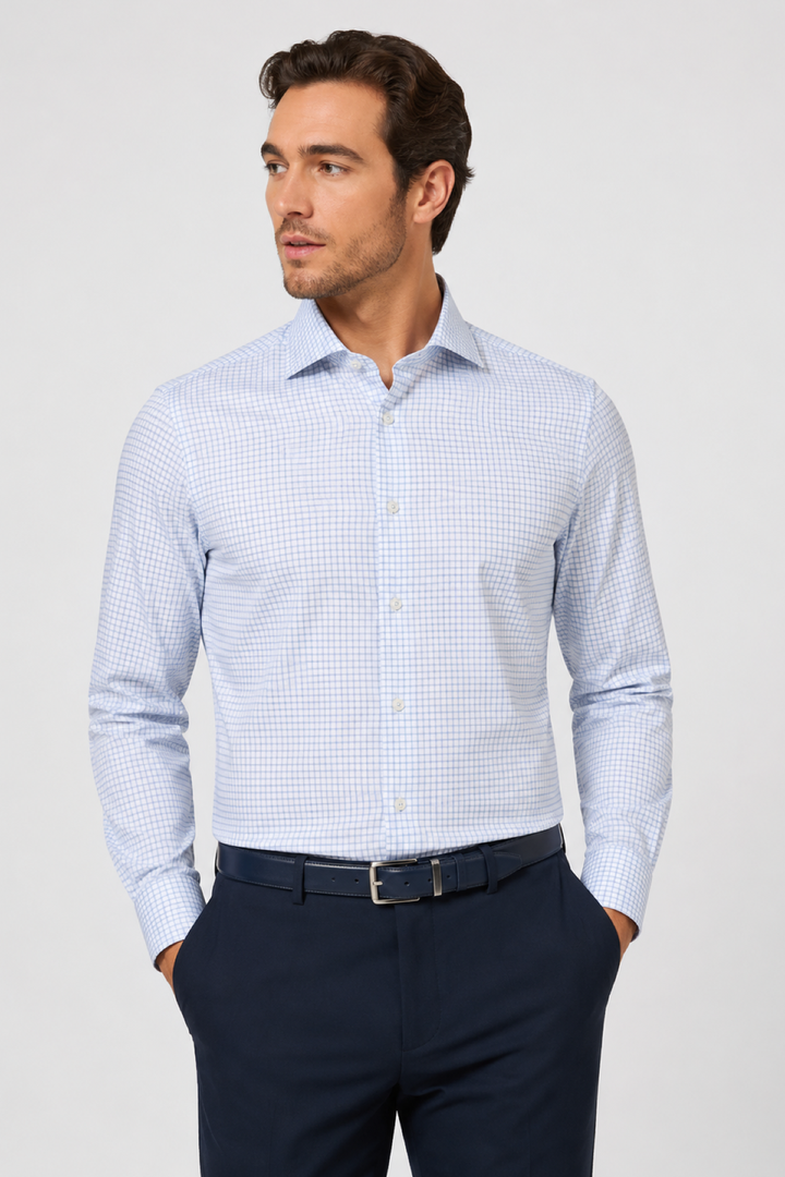 Micro-check dress shirt