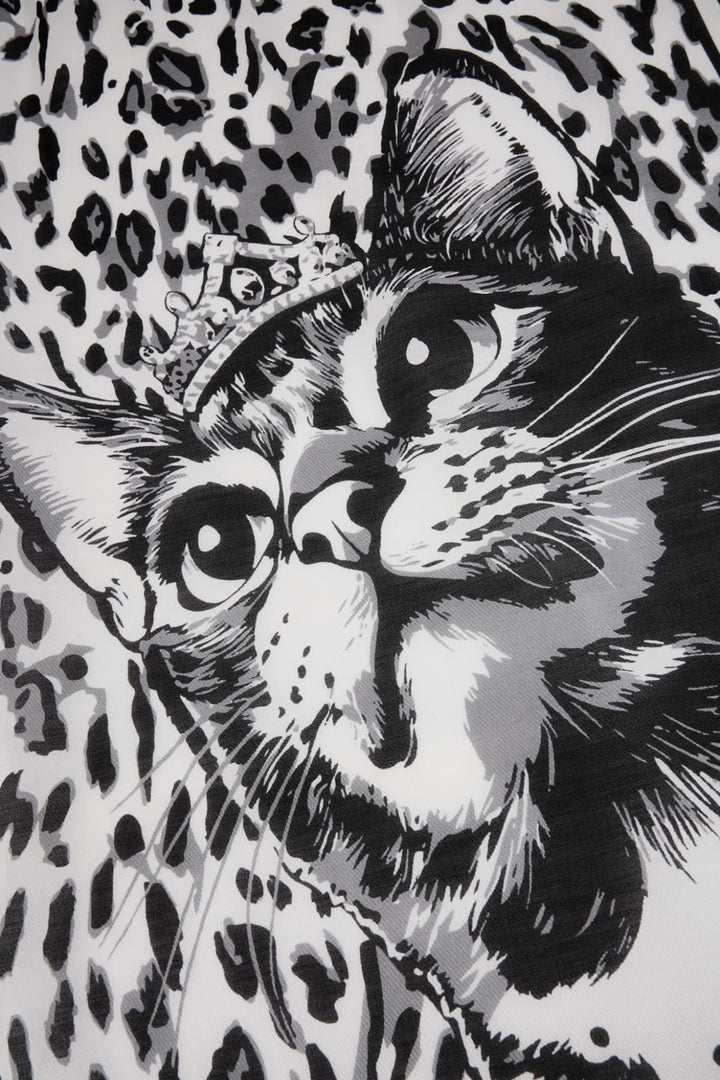 Printed cotton-silk scarf for women by Marc Cain