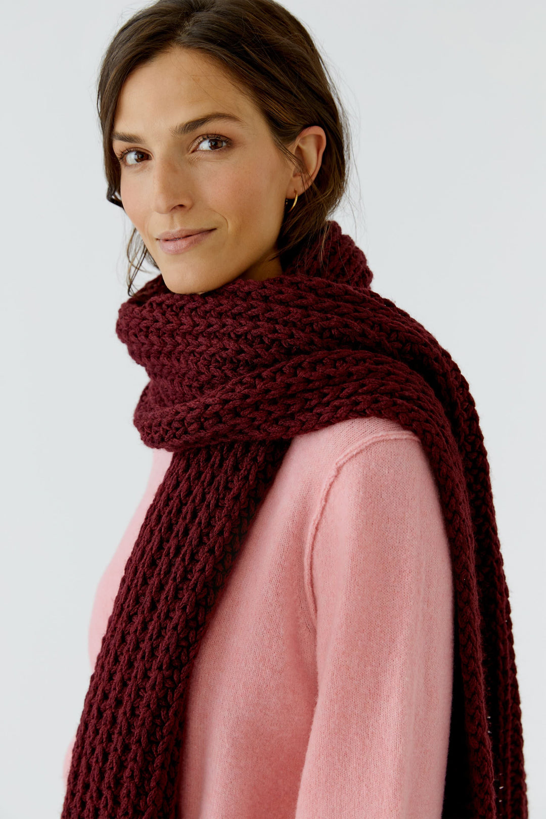 Foulard en grosse maille tricotée pour femme Oui
