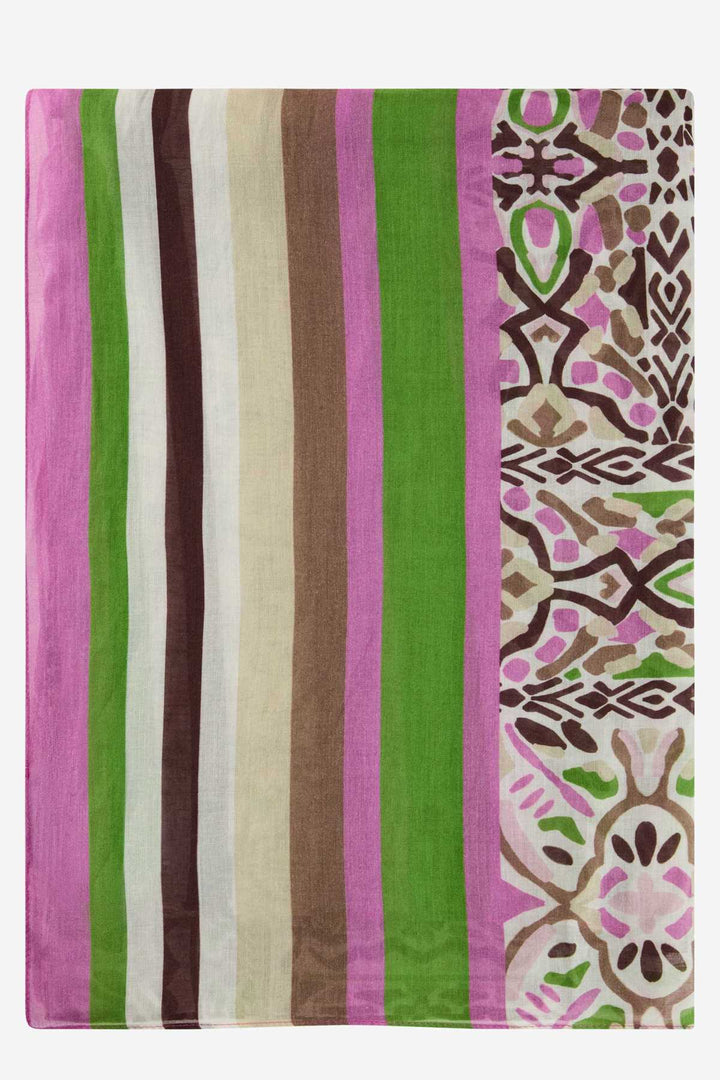 Close-up of a lightweight, multicolored women&
