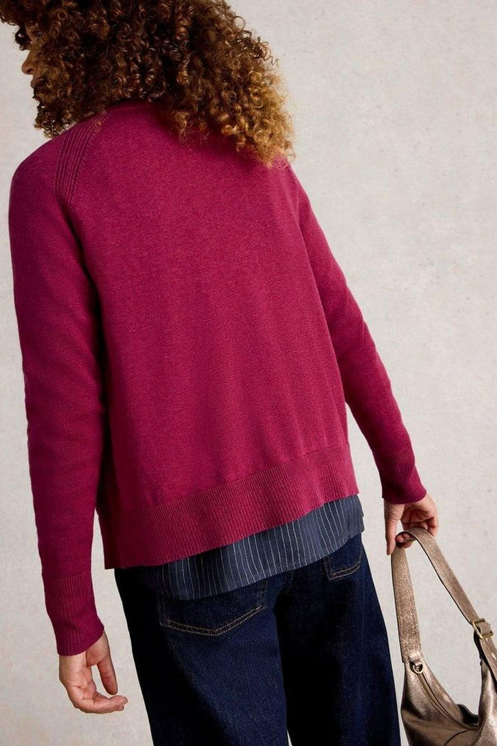 Cardigan boutonné coton à col rond
