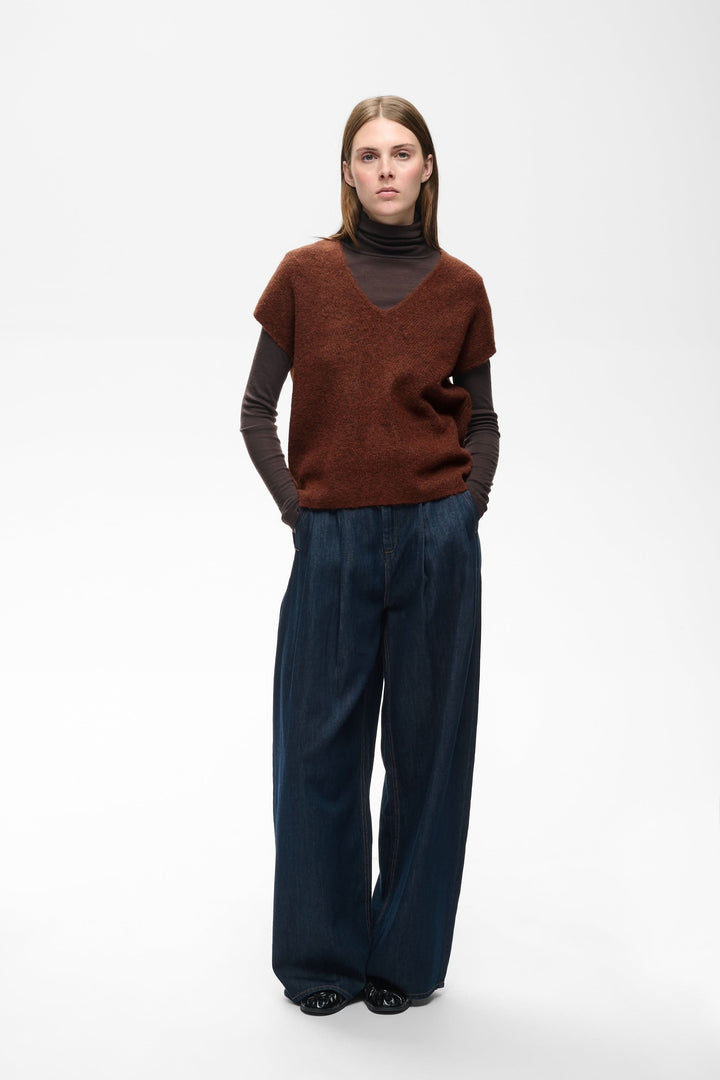 Veste sans manches Guna en maille à col V