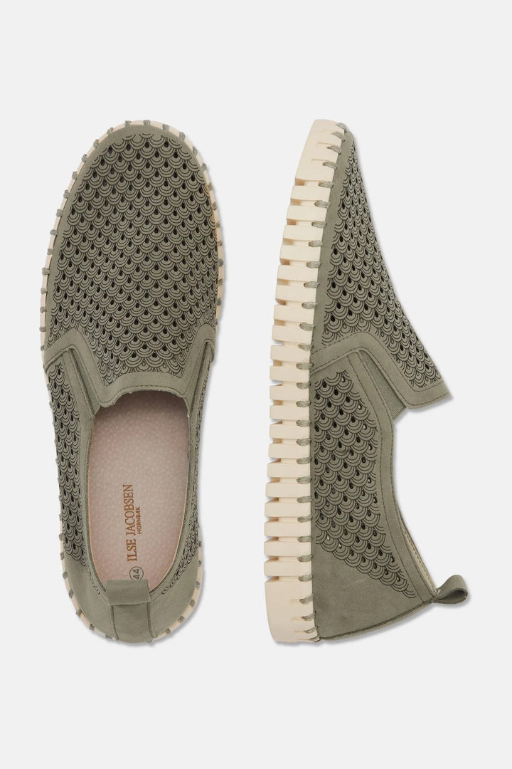 Perforated slip-on shoe