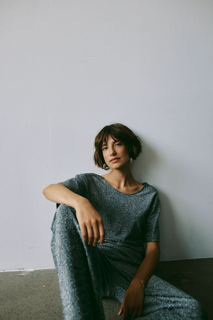 Haut scintillant à dos dégagé Verrona