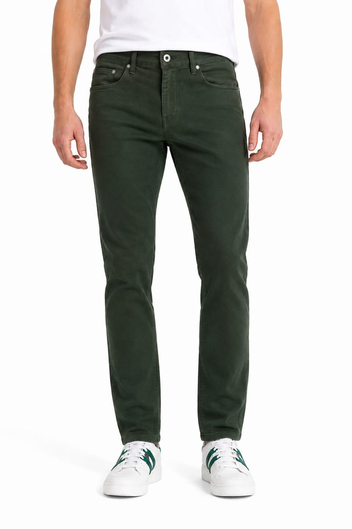Vue latérale jean coupe moderne Black Bull pour homme gris avec surpiqûres - Valérie Simon