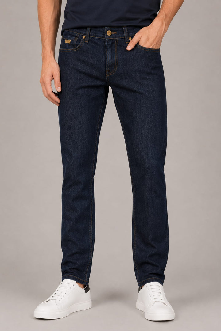 Detailed view of the Black Bull modern dark jeans for men - Valérie Simon