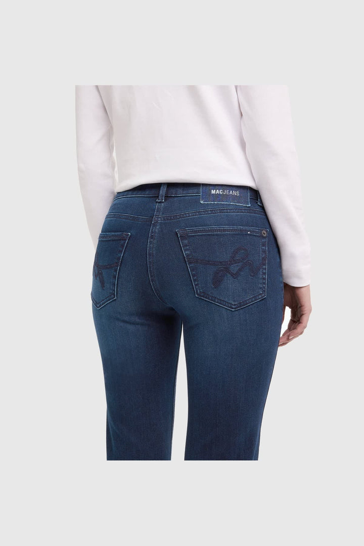 Front view of cropped straight-leg jeans for women by Mac Jeans
