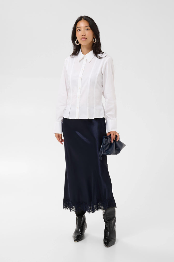 Denija satin midi skirt with lace trim, for women by Part Two