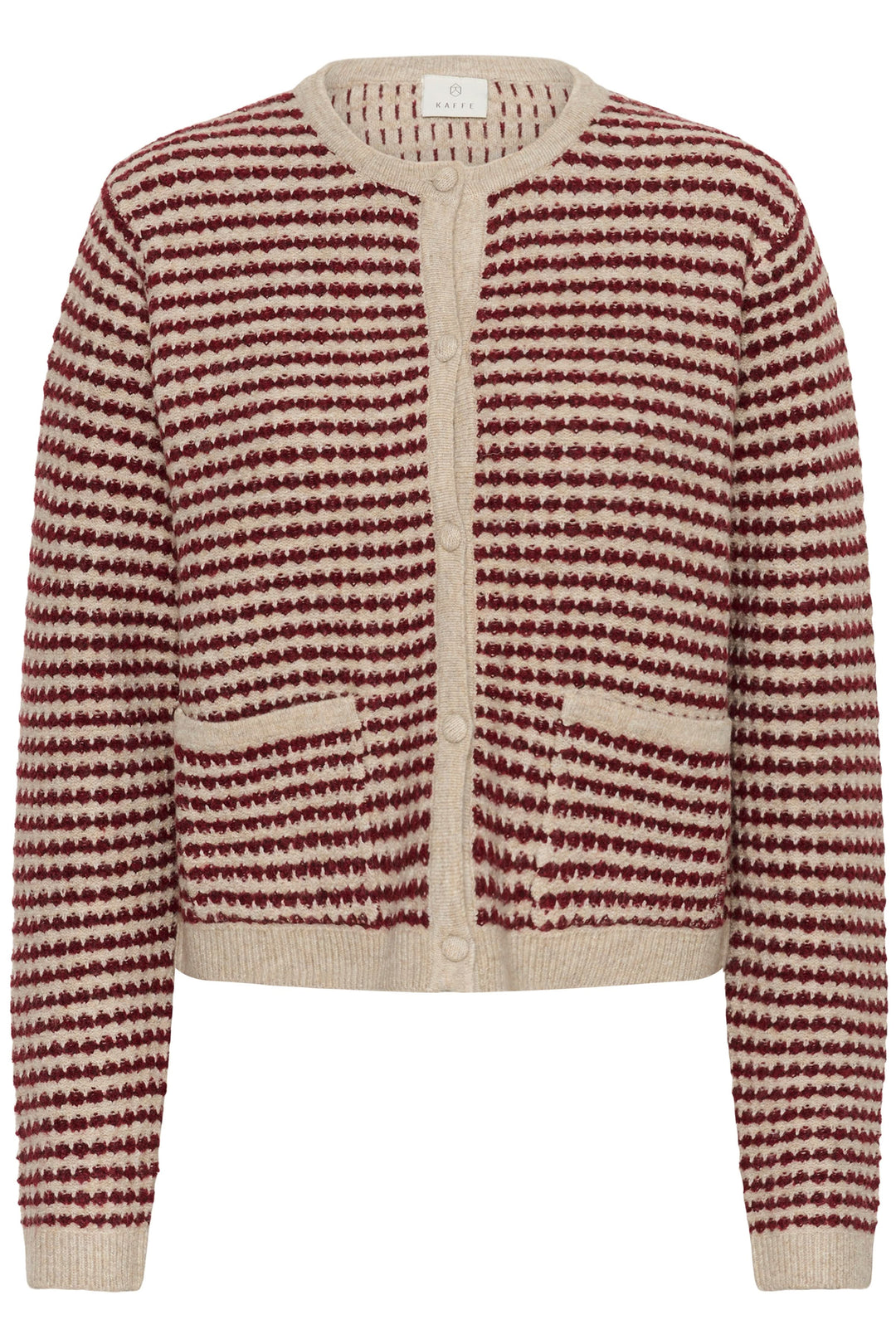 Cardigan Ellery à rayures avec poches avant, maille, coupe droite, classique, patte de boutonnage, poches plaquées, élégant.