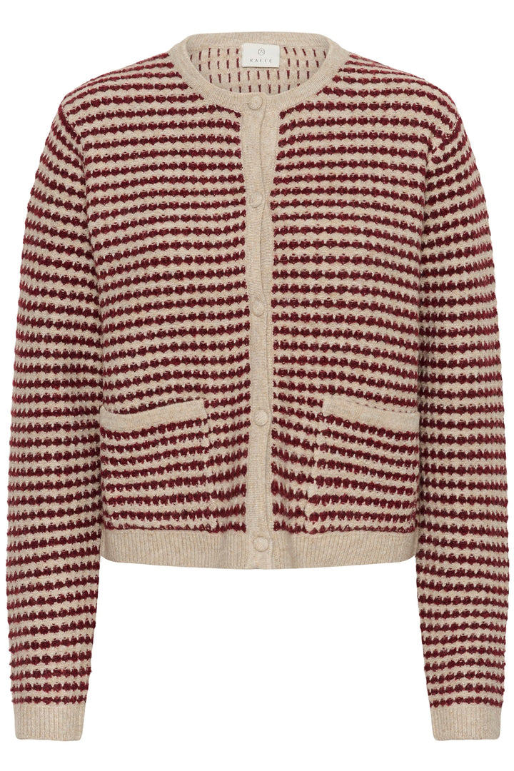 Cardigan Ellery à rayures avec poches avant, maille, coupe droite, classique, patte de boutonnage, poches plaquées, élégant.