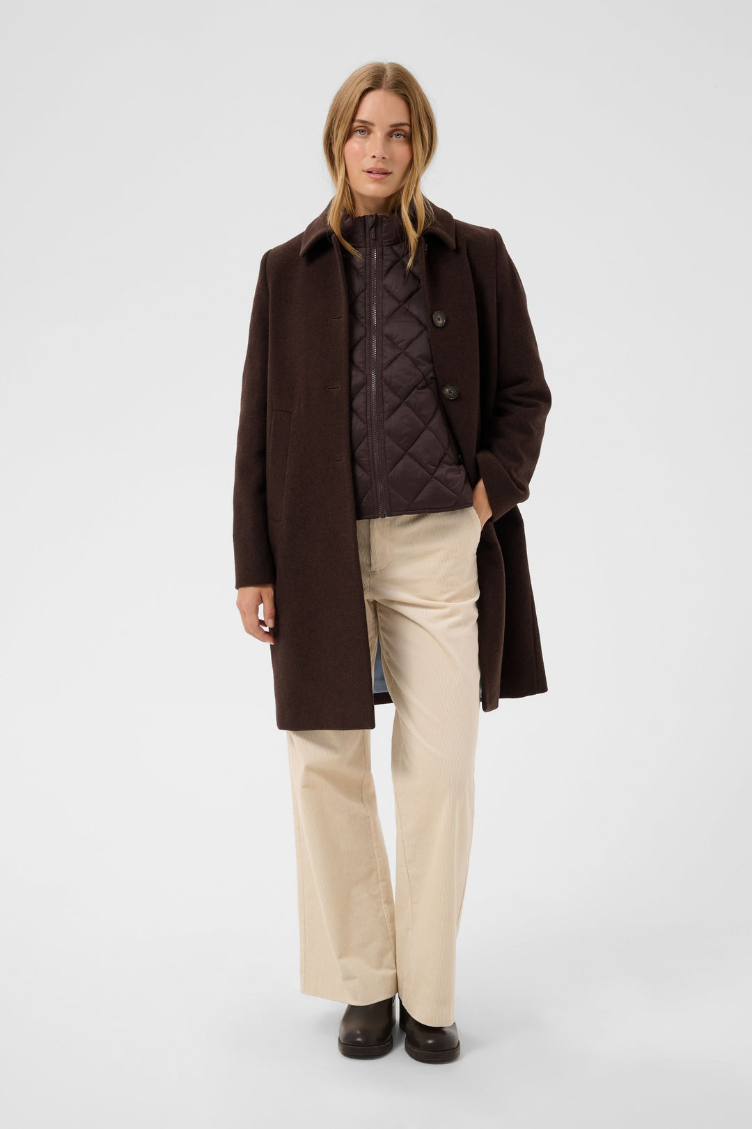 Manteau long Kamillas en mélange de laine pour femme Part Two