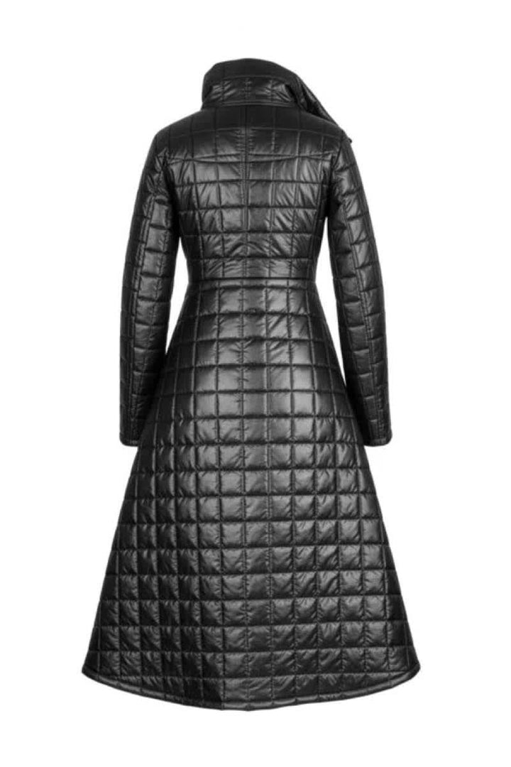 Manteau long Mivo matelassé à coupe asymétrique vue de face pour femme xenia