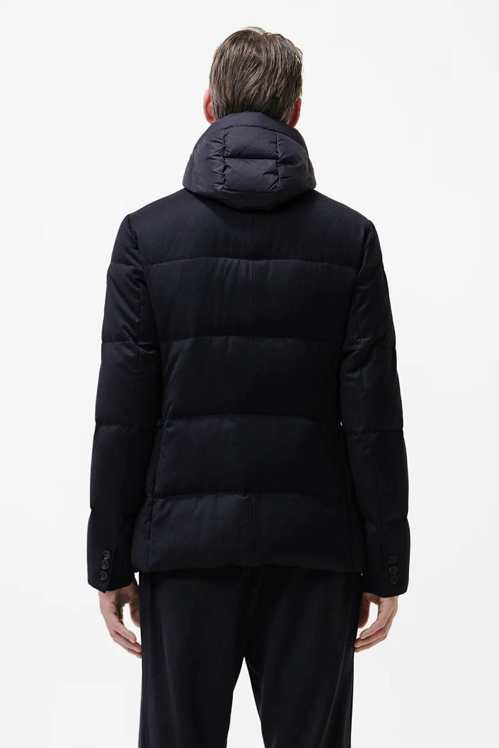 Men's front-view hooded quilted coat DUNO
