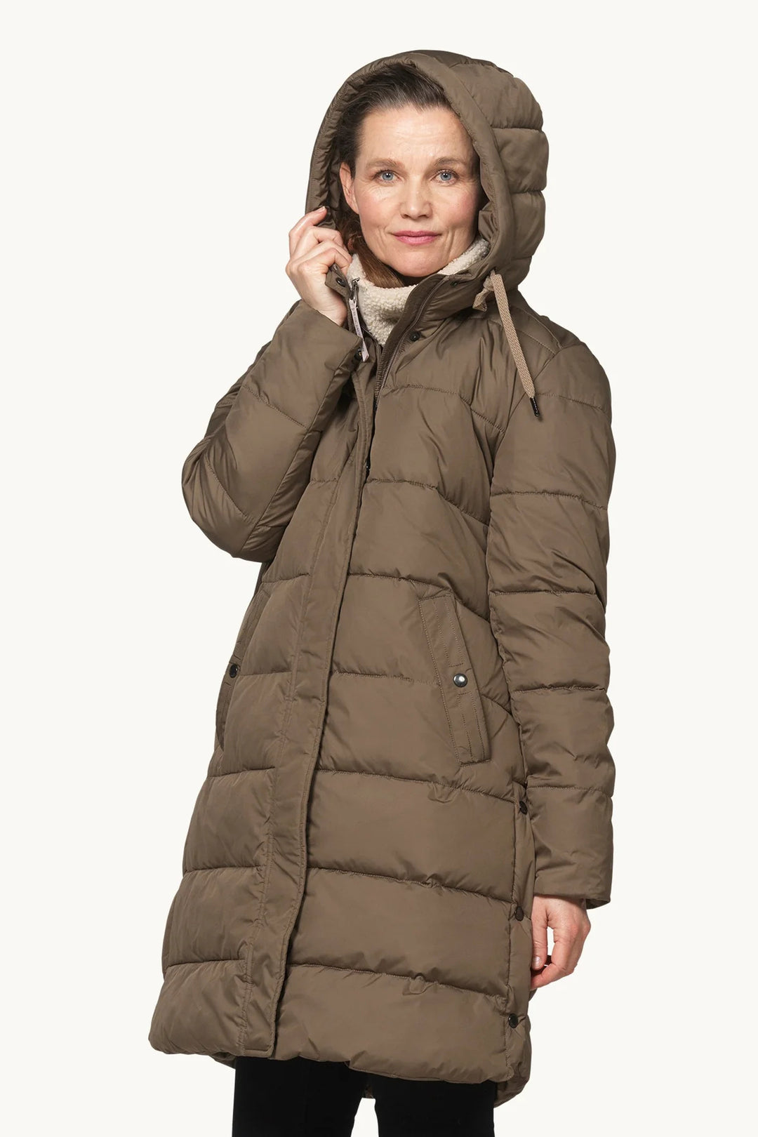 Manteau d’hiver matelassé long à capuchon