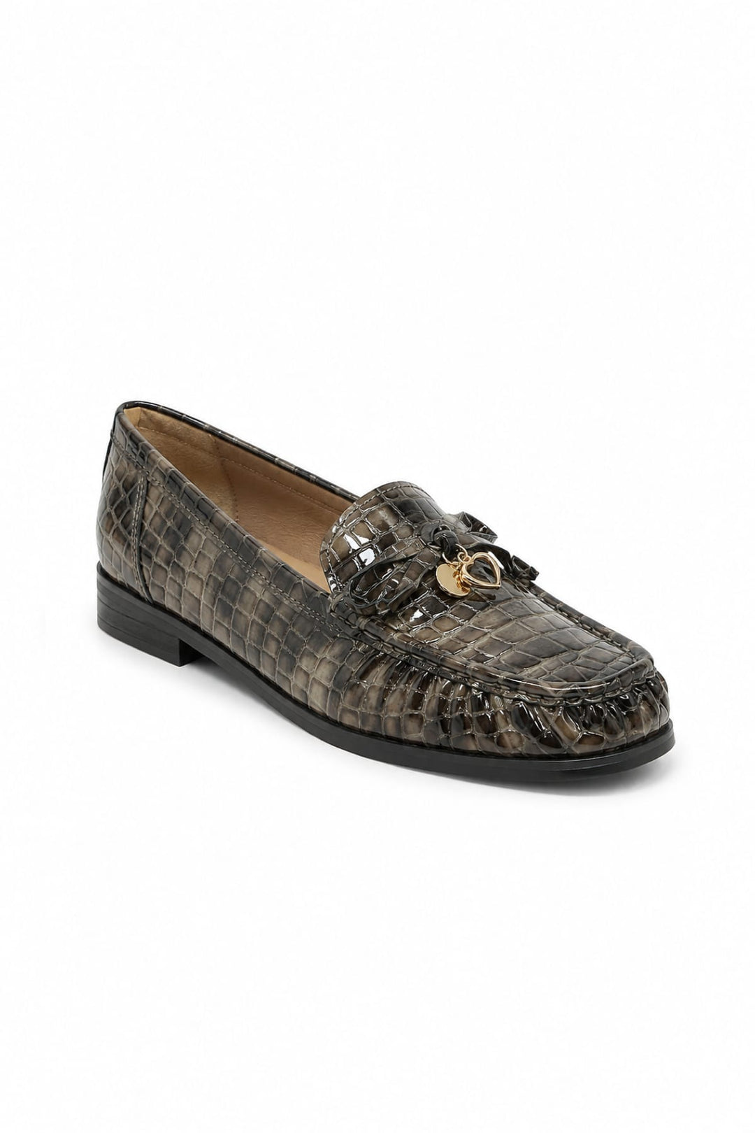 Mocassins effet croco à breloques vue de face pour femme Gabor