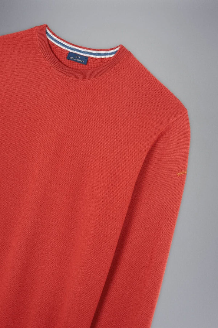 Chandail en laine orange vif de Paul & Shark, avec un design classique et détails raffinés.