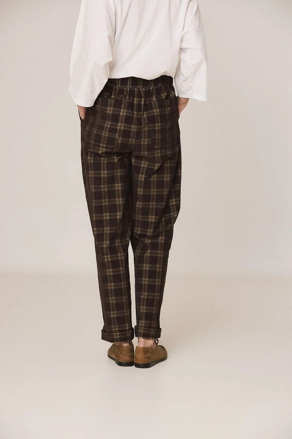 Pantalon à carreaux à coupe décontractée pour femme Indi & cold