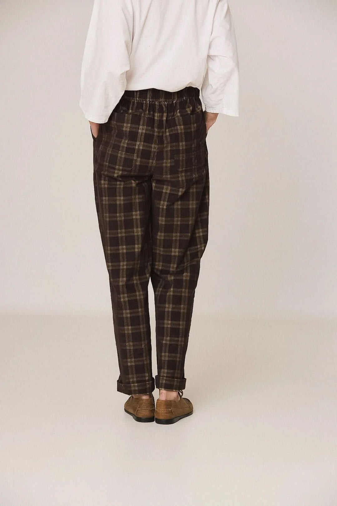 Pantalon à carreaux à coupe décontractée pour femme Indi &amp; cold