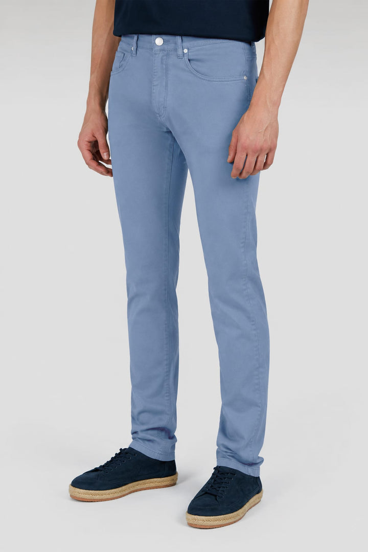 Vue latérale pantalon extensible Paul and Shark homme gris avec coutures contrastées - Valérie Simon