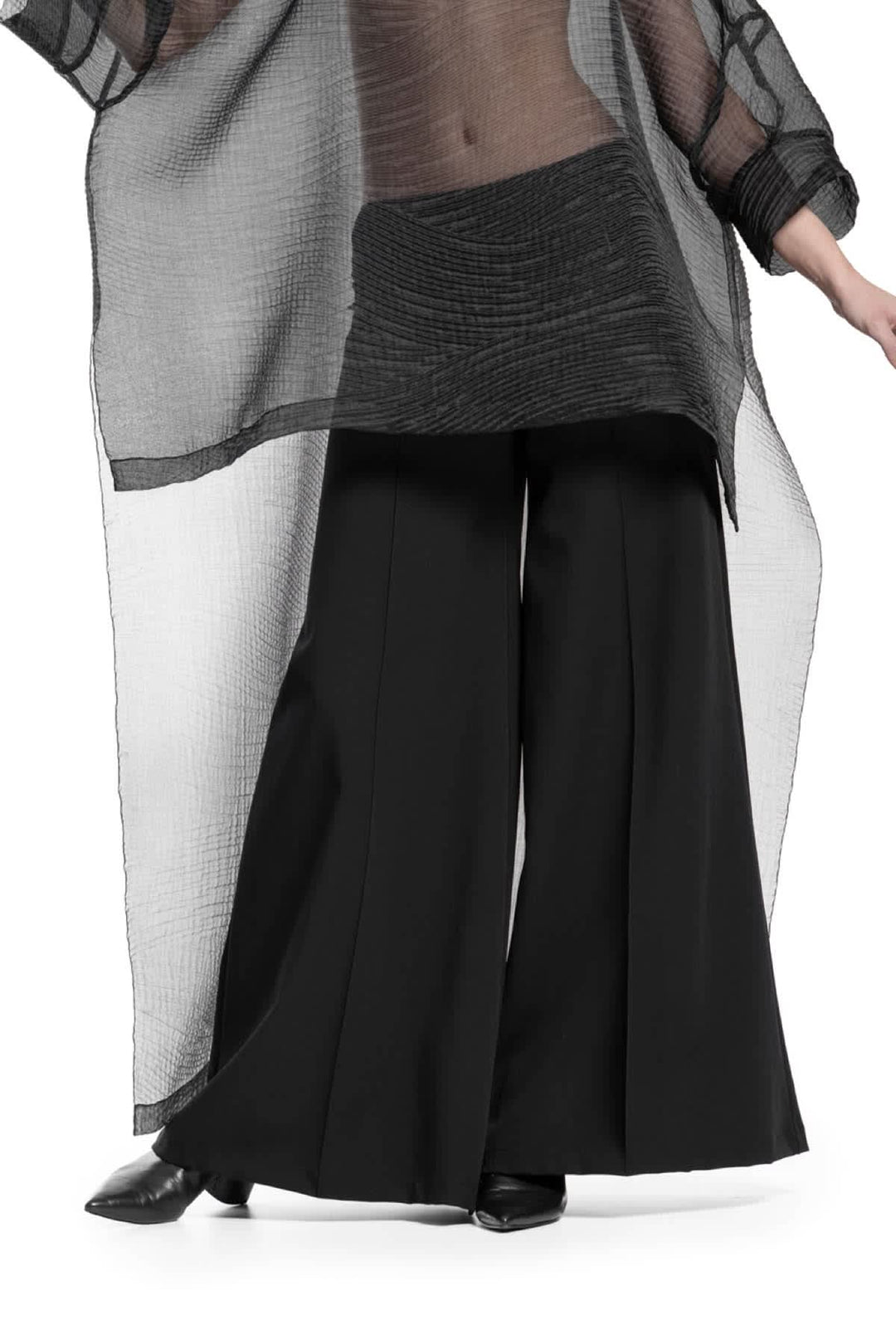 Pantalon habillé à jambes larges et taille haute pour femme xenia