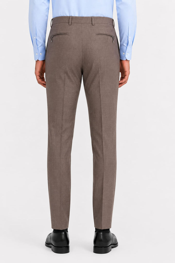 Vue latérale pantalon habillé en laine extensible Corneliani pour homme gris - Valérie Simon
