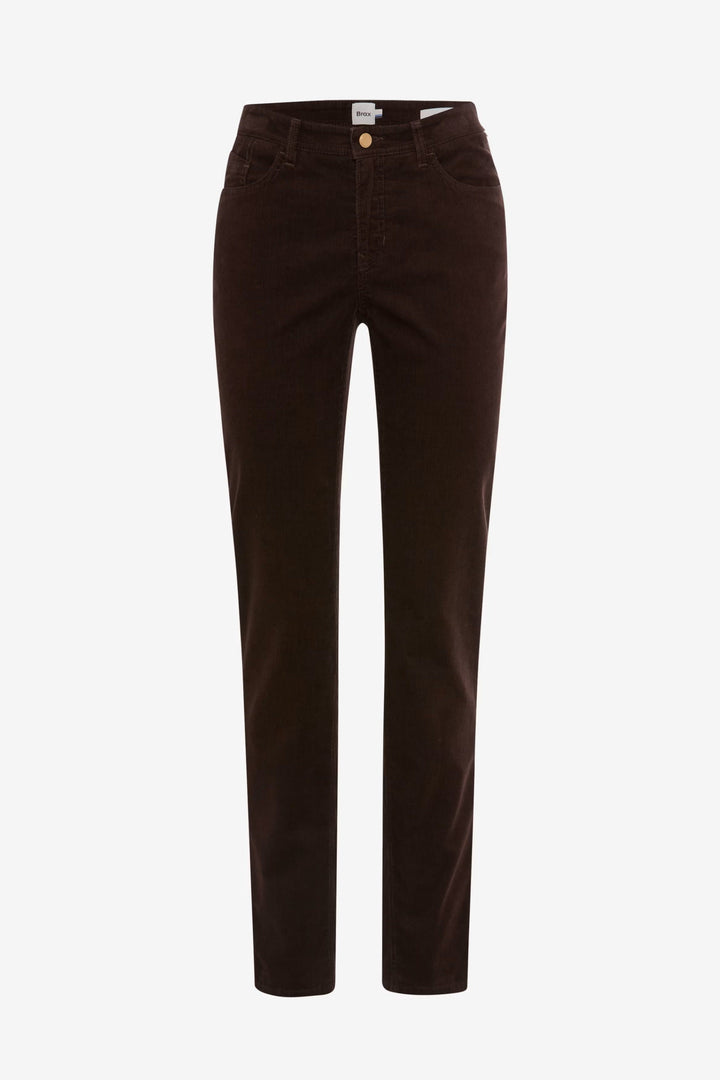 Pantalon Mary en velours côtelé à coupe droite vue de face pour femme Brax
