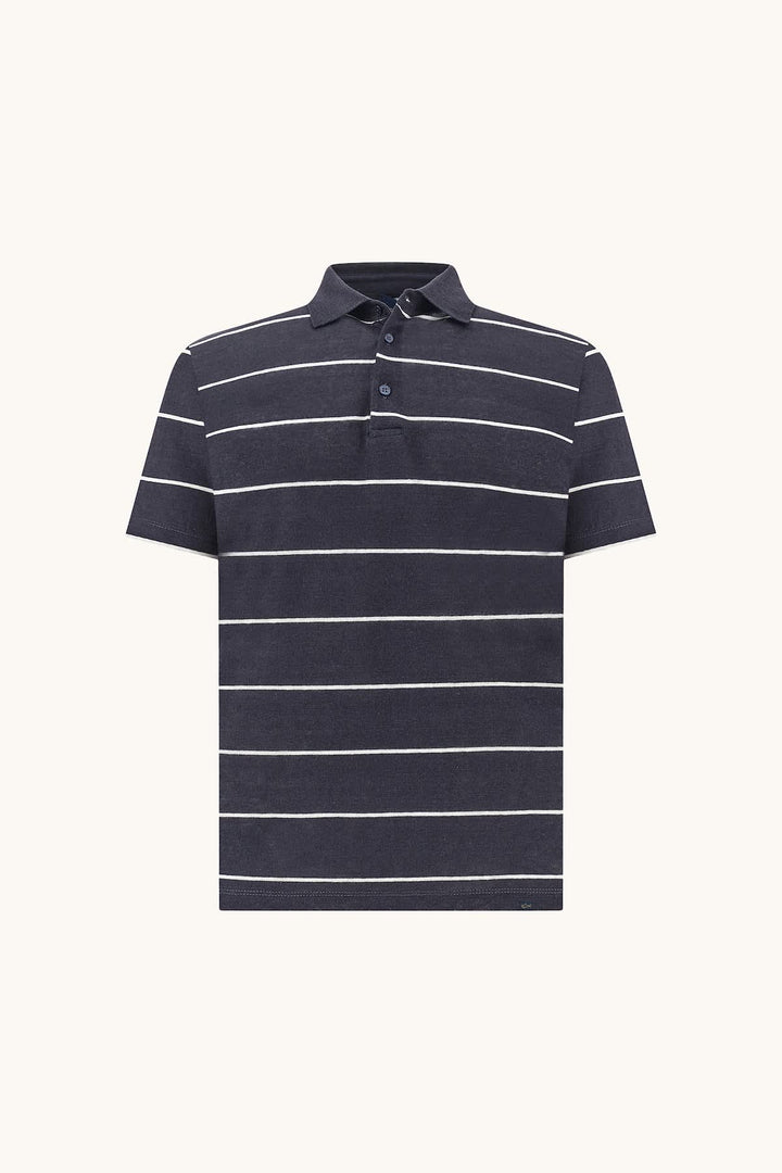 Vue portée polo rayé Paul and Shark pour homme bleu et blanc - Valérie Simon
