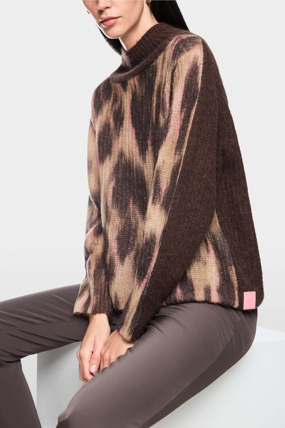 Pull à col montant léopard pour femme Marc Cain