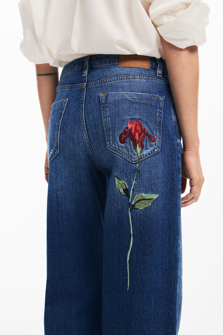 Jeans imprimé fleur